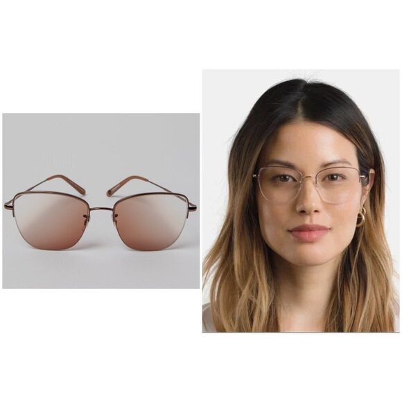 💕GARRETT LEIGHT💕 Pershing Glasses RG-DV Rose Gold Dove Frame Pink Gradient NWT - Picture 3 of 12